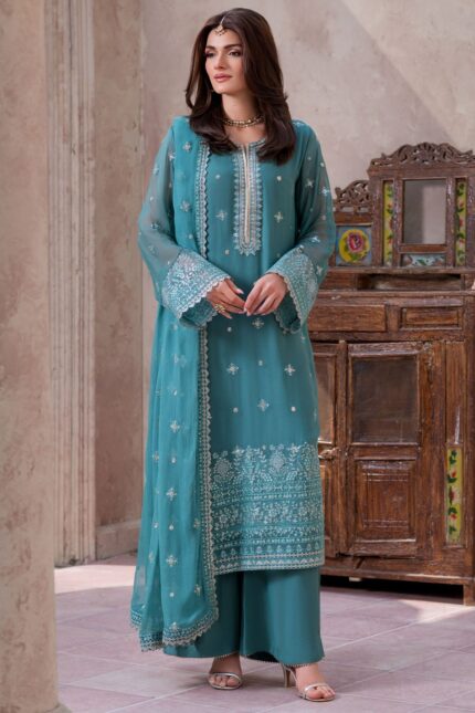 MOTIFZ  5757-HANNAH EMBROIDERED CRINKLE CHIFFON STITCHED