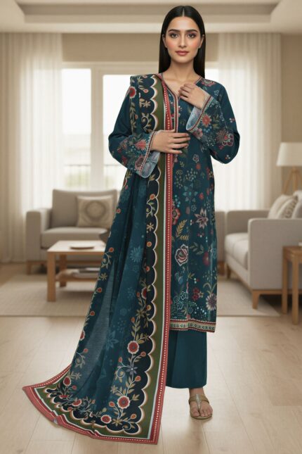 5767-ZIANA DIGITAL PRINTED KHADDAR STITCHED