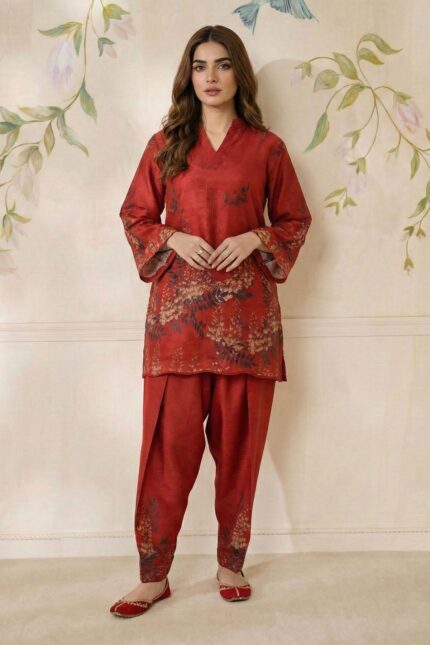 5787-AIRA DIGITAL PRINTED RAW SILK STITCHED