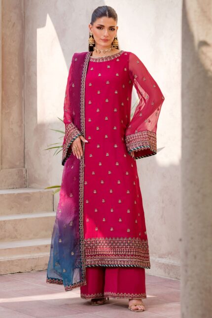 MOTIFZ  5825-DAISY EMBROIDERED CRINKLE CHIFFON STITCHED