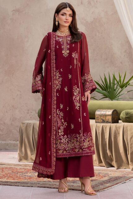 MOTIFZ  5828-ELLIE EMBROIDERED CRINKLE CHIFFON STITCHED