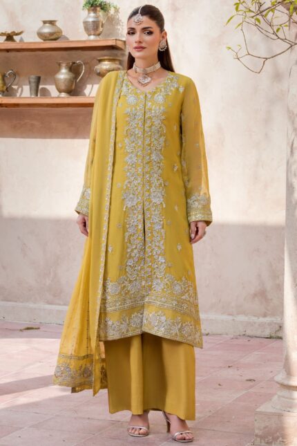 MOTIFZ  5831-ANNA EMBROIDERED CRINKLE CHIFFON STITCHED