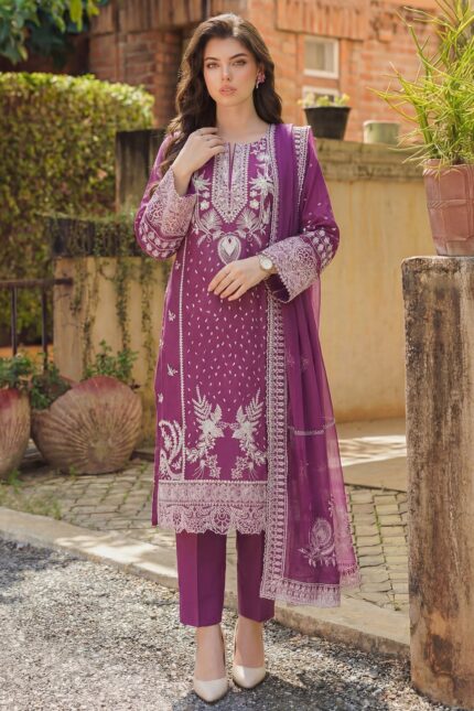 5840-ORCHID EMBROIDERED LAWN UNSTITCHED