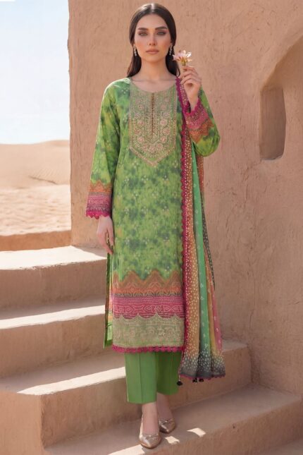 5972-SYAN EMBROIDERED LAWN UNSTITCHED