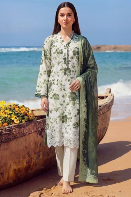 6001-FLAME EMBROIDERED LAWN UNSTITCHED
