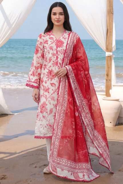 6008-SABLE EMBROIDERED LAWN UNSTITCHED