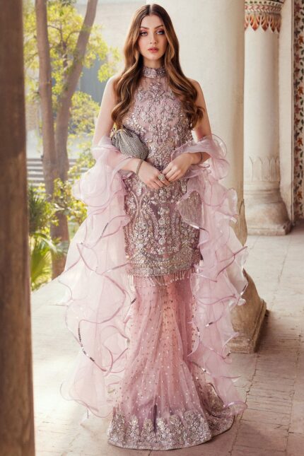 0002-MUSFIRAH HAND EMBELLISHED SILK NET STITCHED