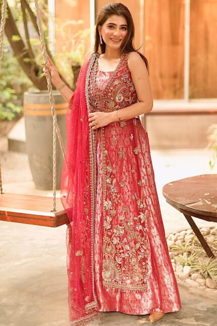 0065-ELIZA EMBROIDERED SILK NET STITCHED